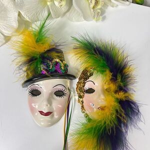 Fancy Faces Ceramic wall Hanging masks 4-5inch